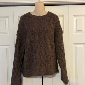 Wild Fable Brown Cable Knit Sweater